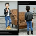 thumbnail image 7 of Boys Leather Jackets For Toddler Kids Faux Motorcycle PU Leather Coats, 7 of 7