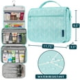 thumbnail image 2 of PAVILIA Hanging Toiletry Bag Women Men, Foldable Cosmetic Organizer Travel Bag, Water Resistant Makeup Bag Toiletries, Large Travel Essentials Kit (Teal Chevron), 2 of 8
