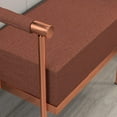 thumbnail image 6 of Modern Upholstered Bench Seat with Copper Frame,Ottoman Bench with Armrests, Entryway Bench Living Room Foot Rest Stool,Footrest Foot Stool with Sturdy Metal Frame, 6 of 7