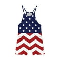 thumbnail image 4 of HAOTAGS Girl's One Piece Jumpsuit Sleeveless Strap Romper, Independence Day Shorts with Pockets Summer Outfit Clothes Blue, 4 of 5