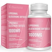 Liposomal Glutathione Softgels 1500MG, Reduced Glutathione Supplement with Vitamin C, Better Absorption, Non-GMO Powerful Antioxidant for Healthy Aging, Detox, Brain, Immune Health, 60 Softgels