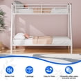thumbnail image 3 of Kacho Twin Over Full Bunk Bed, Metal Bunk Bed Frame for s, Bunk Bed with Safety Full-Length Guardrails, for Bedroom, Easy Assembly, No Box Spring Needed, White, 3 of 7