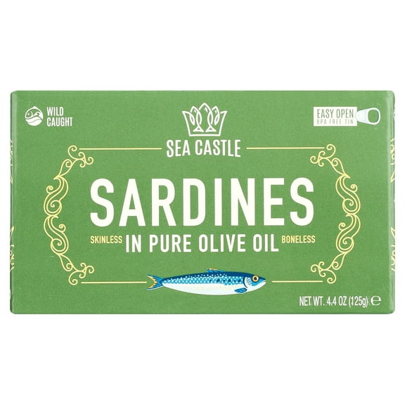 Sea Castle Sardines in Olive Oil, 4.375 oz, Kosher