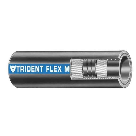 Trident Marine 1" Flex Marine Wet Exhaust & Water Hose - Black - Sold by the Foot | Bundle of 5