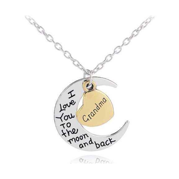 Grandma Gifts Heart Pendant Necklace Grandma Necklace from Granddaughter Grandson Best Family Birthday Christams Gift for Mama