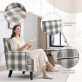 thumbnail image 3 of LEGAHOME Vintage Accent Chair, Upholstered Armchair with Nailhead Trim, Linen Fabric Arm Chair Comfort Reading Chair Lounge Chair for Living Room Bedroom Sunroom, Antique Grey(1PC), 3 of 7