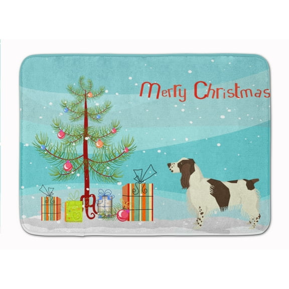 English Springer Spaniel Christmas Tree Machine Washable Memory Foam Mat