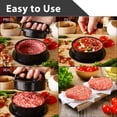 thumbnail image 3 of Molde antiadherente 3 en 1 para hamburguesas, carne de res, verduras, herramienta esencial para hacer hamburguesas rellenas, deslizador, barbacoa, parrilla ER, 3 of 5