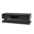 thumbnail image 6 of Black TV Stand with LED Lights, High Glossy Front TV Cabinet, Modern Entertainment Center with 2 Storage Drawers, Gaming LED TV Media Console Table for Lounge Room Living Room Bedroom, 6 of 7