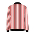 thumbnail image 5 of UTSJKR Women's Fashion Striped Print Jackets Lightweight Zip Up Stand Collar Long Sleeve Bomber Coat 2024 Fall Winter Loose Fit Pocket Jacket Red L, 5 of 5