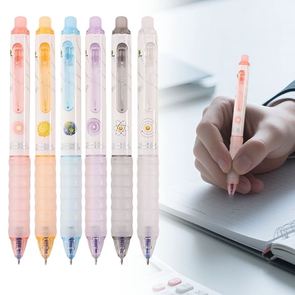 6 Pieces Erasable Ballpoint Pens, Retractable Gel Ink Pen, Rewritable Writing Suitable for Classroom Stationery Office Supplies(Blue Ink)