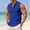 Blue, variant on Men's Linen Blend Sleeveless Crew Neck Button Front Tank Top Solid Loose Breathable Casual Vest for Summer Beach Vacation Daily Relax Wear Blue M
