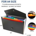 thumbnail image 4 of 50 Pack of Bulk Wholesale 7 Pocket Accordion File Folder Holder Organizers with Color Tabs for Letter Size Paper, Documents, Receipts, Students, Teachers and Office Administrators, 4 of 7
