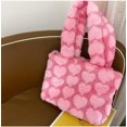 thumbnail image 2 of LinYooLi Y2K Fuzzy Tote Bag Women Pink Love Hearts Fuzzy Tote Bag Y2K Furry Tote Bag Handbag Soft Plush Winter Y2K Accessories, 2 of 6