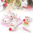 thumbnail image 3 of Teaware Toy, Wooden  Role Play Toy, Tasteless For Kids Baby Pink Teaware, 3 of 8