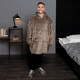 thumbnail image 4 of Sudadera cobija oversize con capucha unitalla y unisex color café Claro, 4 of 6