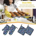 thumbnail image 5 of Honeii Colorful Cartoon Shark Pattern Oven Mitts and Pot Holders, Silicone Oven Gloves,500 F Heat Resistant Oven Mitts Sets, 4PCS, 5 of 6