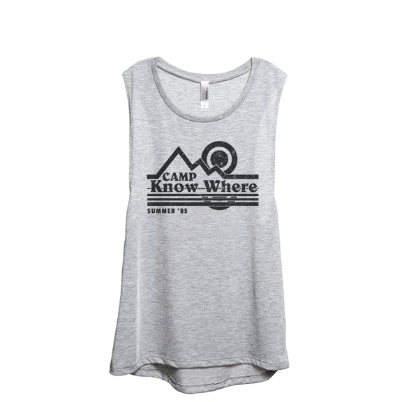 Camp Know Where Women's Fashion Sleeveless Muscle Workout Yoga Tank Top Sport Grey Small