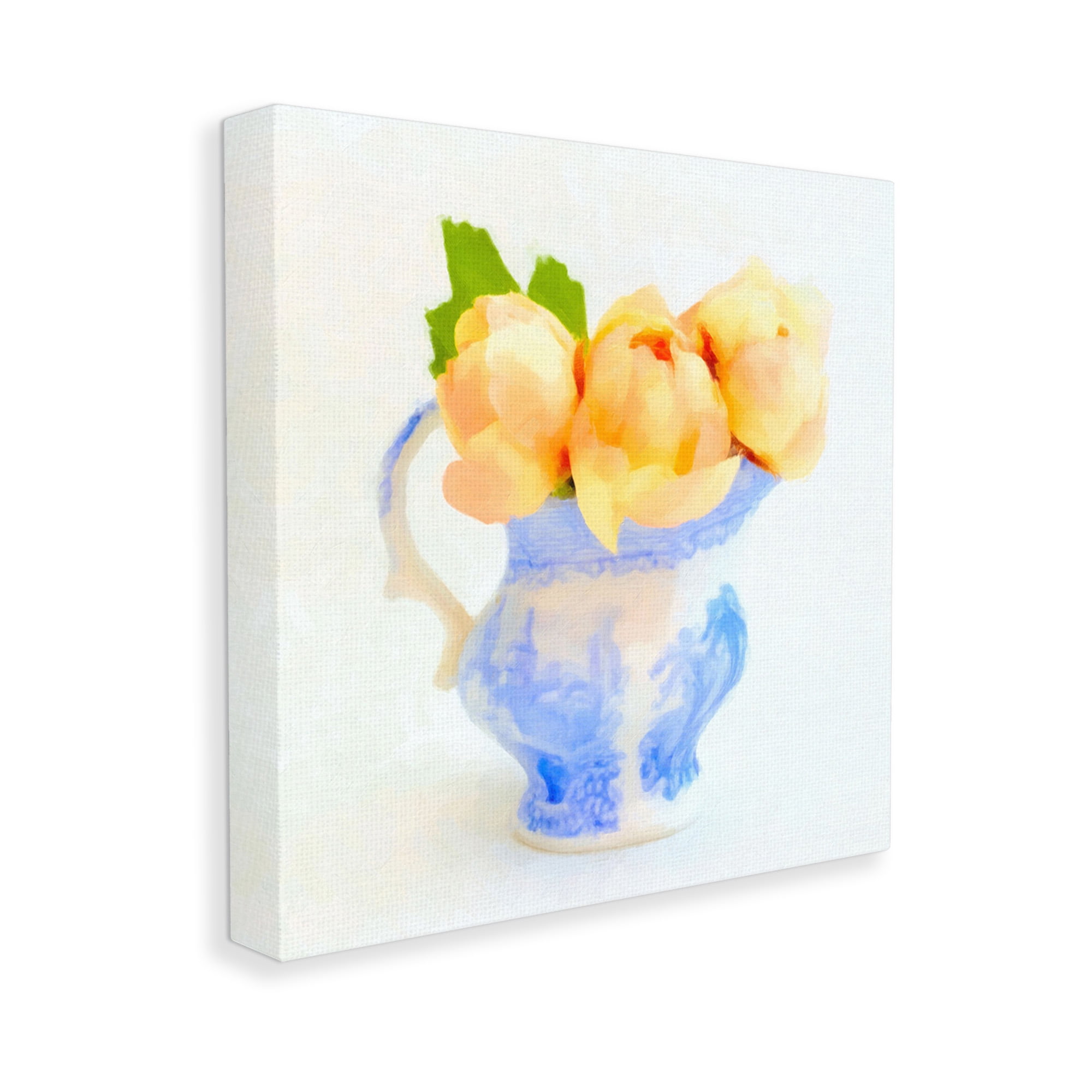 Stupell Industries Yellow Blooms in Pitcher Botanical & Floral Painting Gallery Wrapped Canvas Art Print Wall Art, 30 x 30
