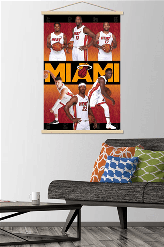 NBA Miami Heat - Team 21 Wall Poster with Wooden Magnetic Frame, 22.375" x 34"