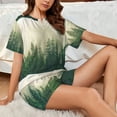thumbnail image 4 of Sikiie Fog Forest Womens Pajama Sets Short Sleeve Top With Pants Sleepwear 2 Piece Lounge SetMedium, 4 of 6