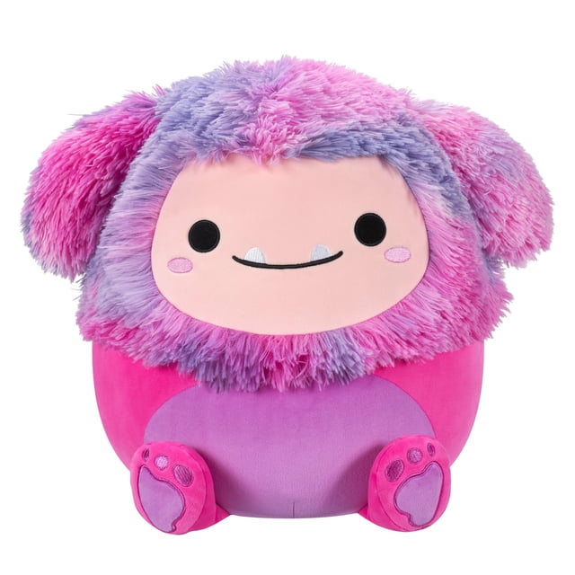 Plush Squishmallows Woxie Magenta Bigfoot 35 cm con melena teñida anudada