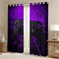thumbnail image 2 of Manfei Cartoon Console Curtains Pack of 2 (42x84 Each),Modern Video Game Curtains Blackout,Purple Black Bedroom Curtains For Boys Teens,Super Cozy Room Decor, 2 of 6