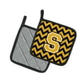 thumbnail image 2 of Carolines Treasures CJ1053-SPTHD Letter S Chevron Black and Gold Pair of Pot Holders, 7.5HX7.5W, multicolor, 2 of 2
