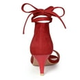 thumbnail image 3 of BLISSFUL STEP Women's Open Toe Kitten Heel Lace Up Fastening Sandals, 3 of 7