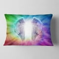 thumbnail image 2 of Designart Angel Wings on Rainbow Background - Abstract Throw Pillow - 12x20, 2 of 5