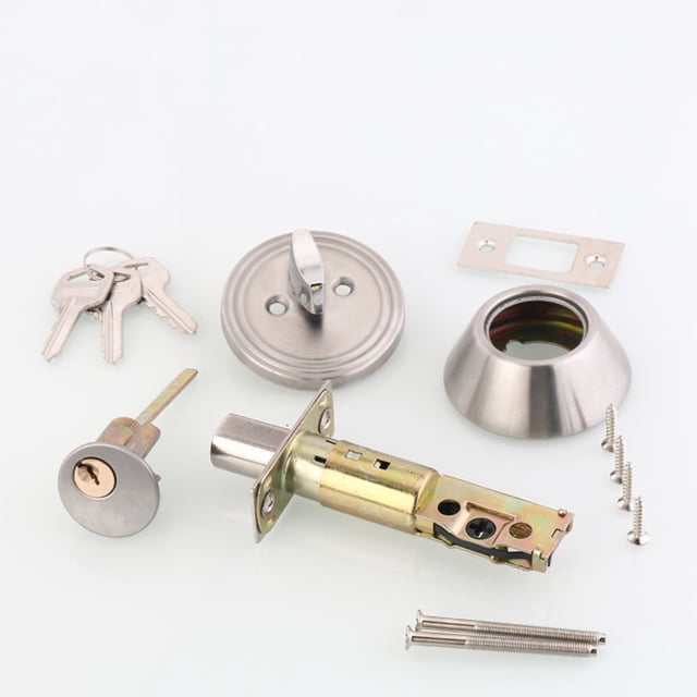 Knob Door Knob Lockset with 3 Keys Privacy Handle Bedroom Bathroom Handle Lockset Stainless Steel Polished Door Knob Set Interior Lockable Door Handle