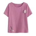 thumbnail image 2 of Liquidation d'Économies! T-Shirt Grande Taille pour Femmes BEFOKA, Blouse Décontractée d'Été pour Femmes, T-Shirt Décontracté à la Mode pour Femmes, Blouse à Manches Courtes et Col Rond, 2 of 5