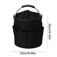thumbnail image 3 of Linnome Portable Storage Basket Drawstring Closure Multi Functional Folding Organizer Gardening Tool Camping Bag Foldable Cloth Black, 3 of 6