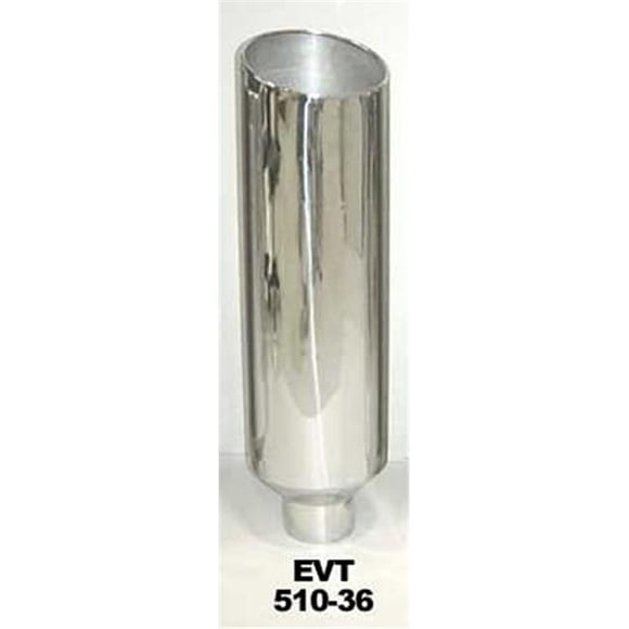 Pypes Performance Exhaust PYPEVT510-36 Angle Supérieur Exhaust Pile Pince et Soudure Entrée 5 Po 10 in. Sortie - 36 in.&44; Poli