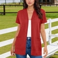 thumbnail image 3 of gbyLJF Short Sleeve Cardigans for Women Casual Open Front Lightweight Summer Cardigan with Pocket Womens Tops, 3 of 8