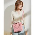 thumbnail image 4 of Bolso de mano de lona para mujer pequeño bolso de mano con cremallera bolso bandolera de lona bolso de hombro con compartimentos, 4 of 5