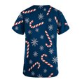 thumbnail image 5 of EGNMCR Hauts de Sarrau d'Infirmière pour Femmes, Uniforme de Travail Imprimé de Noël, Manches Courtes, Col en V, Blouse T-shirt de Tenue de Travail avec Poches, Costumes de Noël, 5 of 5