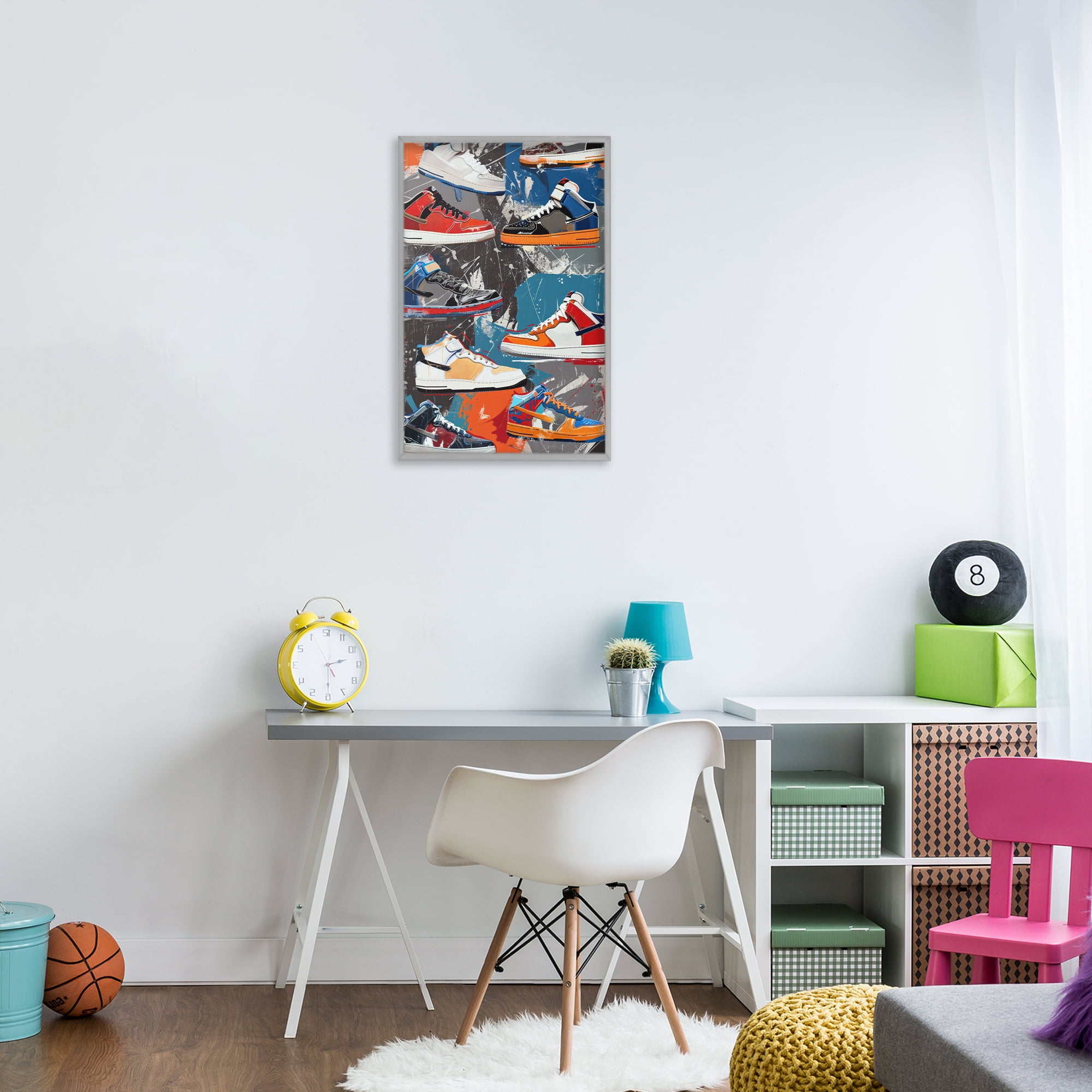 Stupell Industries Stylish Urban Shoe Collection Gray Framed Giclee Art, design by Ray Powers