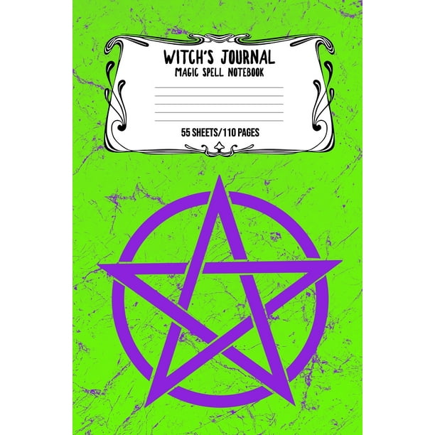 Witch's Journal Magic Spell Notebook 55 Sheets/110 Pages Witchcraft