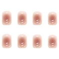 thumbnail image 6 of Short False Nails Nails Tips Short Nail Tips for Acrylic Nails Coffin Coffin Press on Nails Medium Length round Short Gel Nail Tips Pink False Nail Patch Simple French Wearing Nail Short 24 Pieces, 6 of 6
