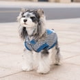 thumbnail image 5 of Striped Denim Dog Shirt with Built in D Ring for Leash Attachment, Cute Bear Embroidery Pet Vest Costume for Cats Small Medium Dogs, Lightweight Summer Outdoor Walking Vest Apparel, 5 of 8