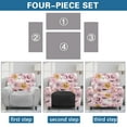 thumbnail image 6 of Xoenoiee Pumpkin Ghost Bat Spider Web Moon Pattern Recliner Chair Cover Stretch Sofa Slipcover Sofa Cover 4-Pieces Furniture Protector Couch Cover with Elastic Bottom, 6 of 7