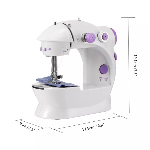 Minimáquinas de coser domésticas, máquina de coser manual con cortador ligero, Pedal de pie, máquina de coser portátil con luz nocturna
