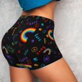 thumbnail image 4 of Balery Cartoon Pride Lgbt Pantalones cortos de entrenamiento estampados para mujer, sin costuras, ajustados, para gimnasio, yoga, correr, deportes, ejercicio activo, fitness.-Small, 4 of 8