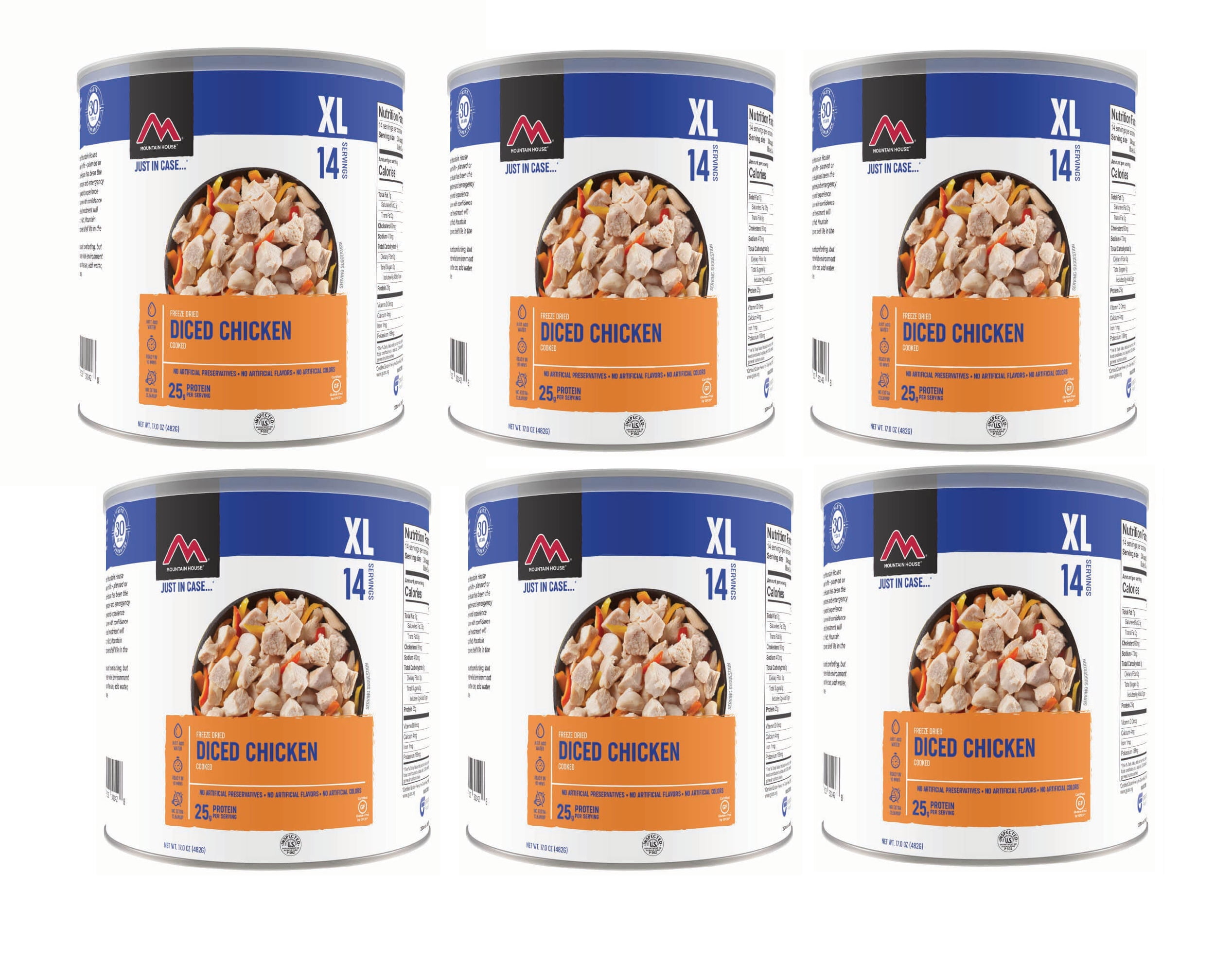 (6 Cans Pack) Mountain House Diced Chicken Freeze Dried Food for