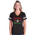thumbnail image 1 of Womens Christmas Wrapper Football V-Neck T-Shirt, 1 of 5