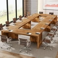 thumbnail image 4 of Finmind 13FT Modular Conference Table - Large Rectangle Meeting Seminar Space for 10-14 People (Two Tables), 4 of 7