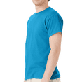 thumbnail image 4 of Hanes Men EcoSmart T-Shirt, Short Sleeve Crew Neck Cotton-Poly Blend Classic Tee, Teal, 2XL, 4 of 6