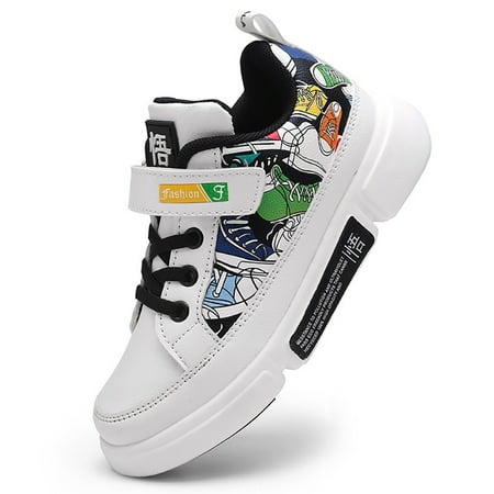 

Engtoy Little Big Kids Fashion Sneakers Hook and Loop Breathable Boys Walking Shoes