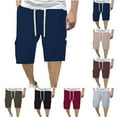 thumbnail image 1 of Hurxie Deals Mens Drawstring Casual Shorts with Pocket Solid Color Athletic Short Pants Coffee,M, 1 of 6